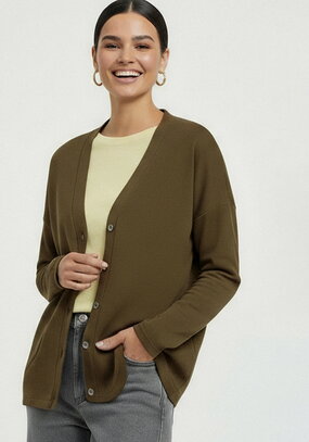 Кардиган на пуговицах утепленный