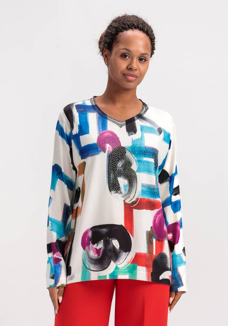 Джемпер с ярким орнаментом шир.  750, рис. 16