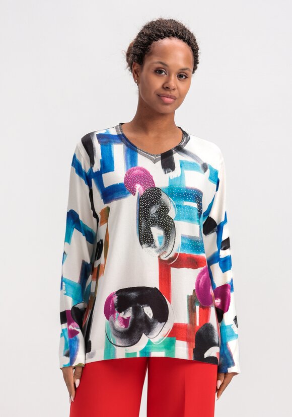 Джемпер с ярким орнаментом шир.  580, рис. 16