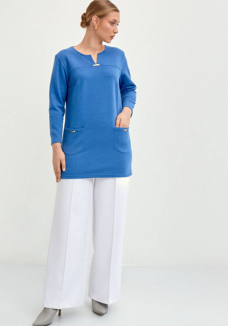 Блуза из трикотажа с кокеткой-впереди шир.  750, рис. 16