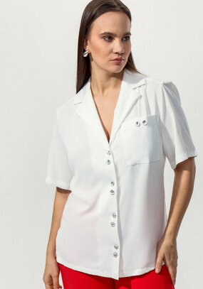 Блуза с однобортным воротником