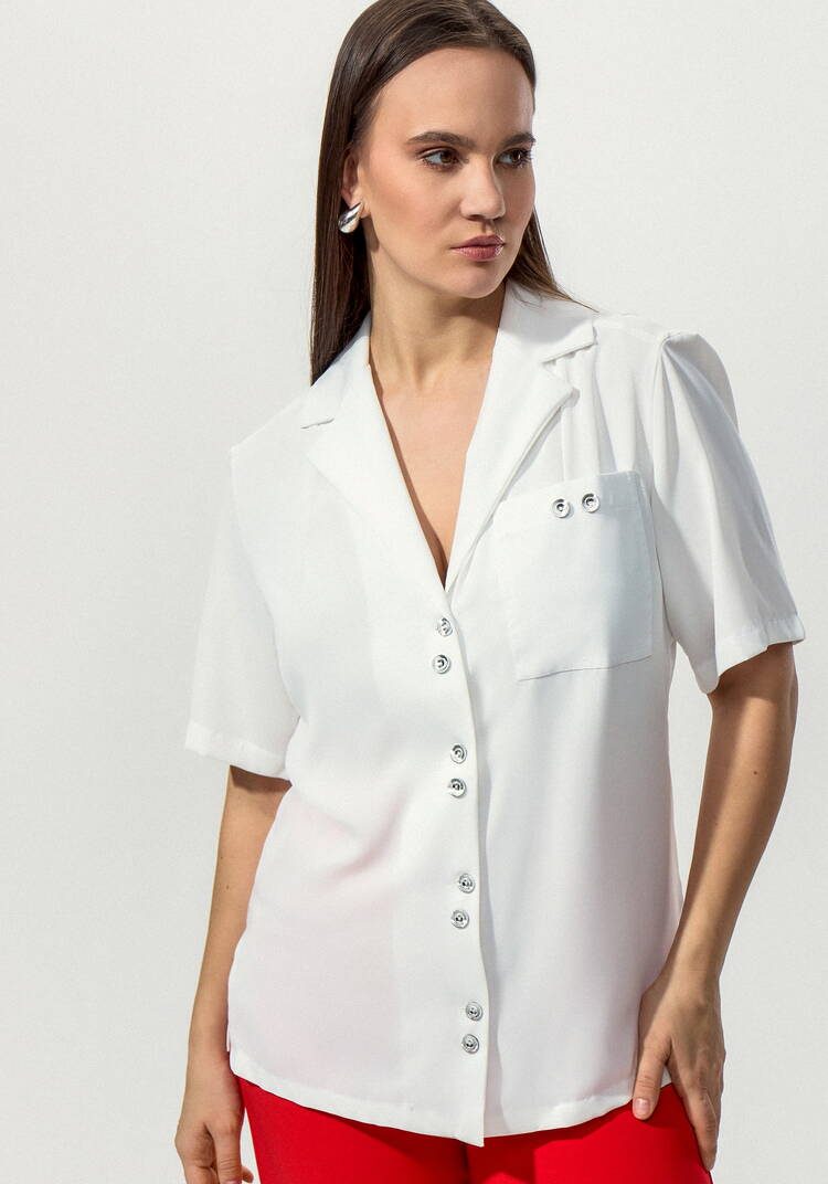 Блуза с однобортным воротником шир.  750, рис. 8