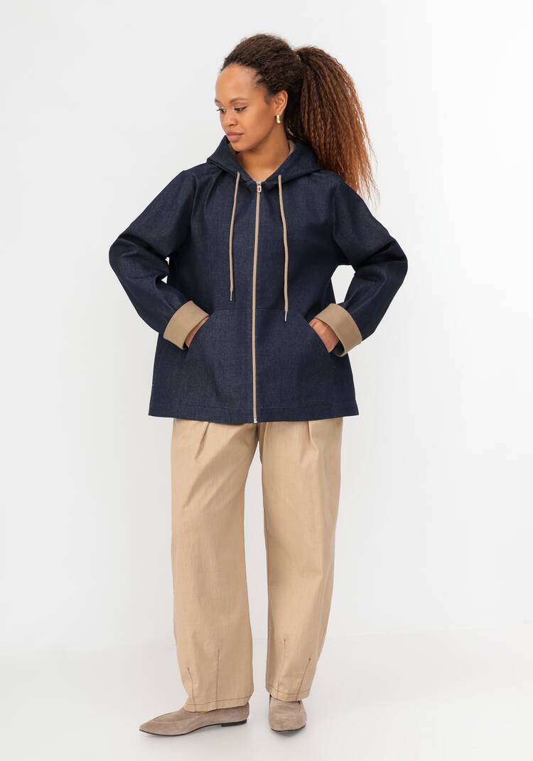 Куртка джинсовая на молнии с капюшоном шир.  750, рис. 16