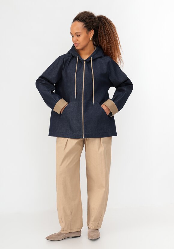 Куртка джинсовая на молнии с капюшоном шир.  580, рис. 16