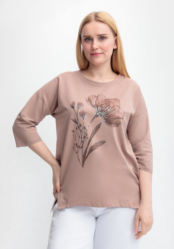 Блуза с принтом цветка и рукавом 3/4 шир.  580, рис. 19