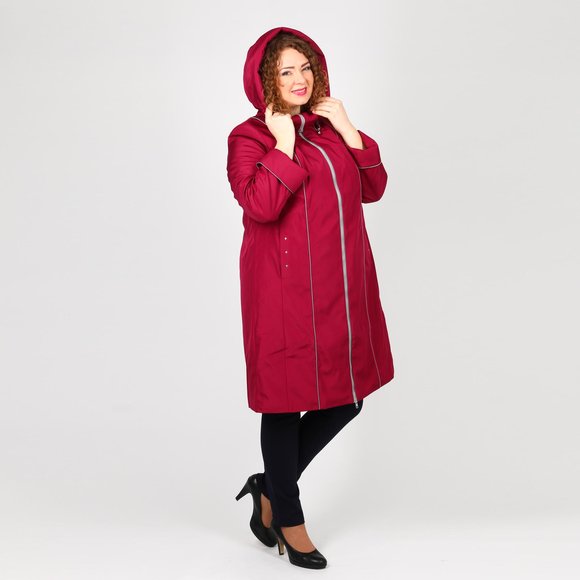 Пальто на молнии с капюшоном и карманами шир.  580, рис. 13