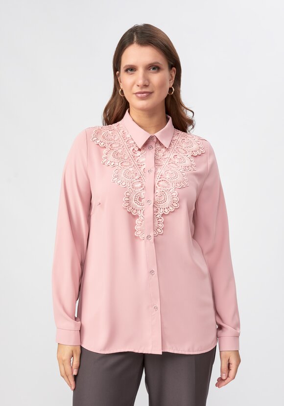 Блуза прямого кроя с ажурным кружевом шир.  580, рис. 12