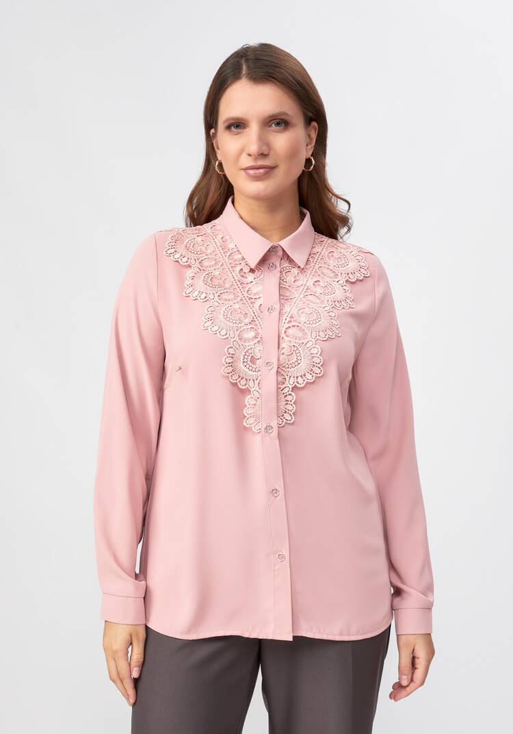 Блуза прямого кроя с ажурным кружевом шир.  750, рис. 12