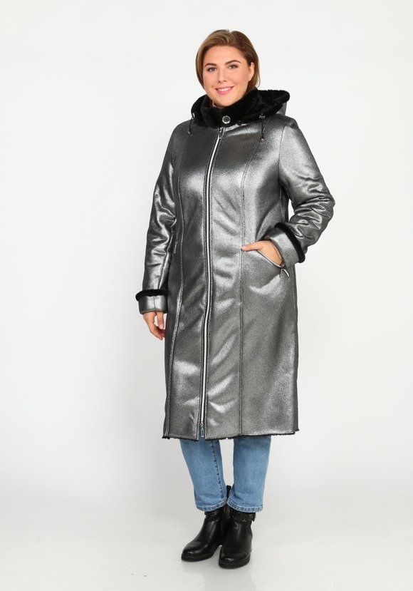 Дубленка на молнии с капюшоном и карманами шир.  580, рис. 15