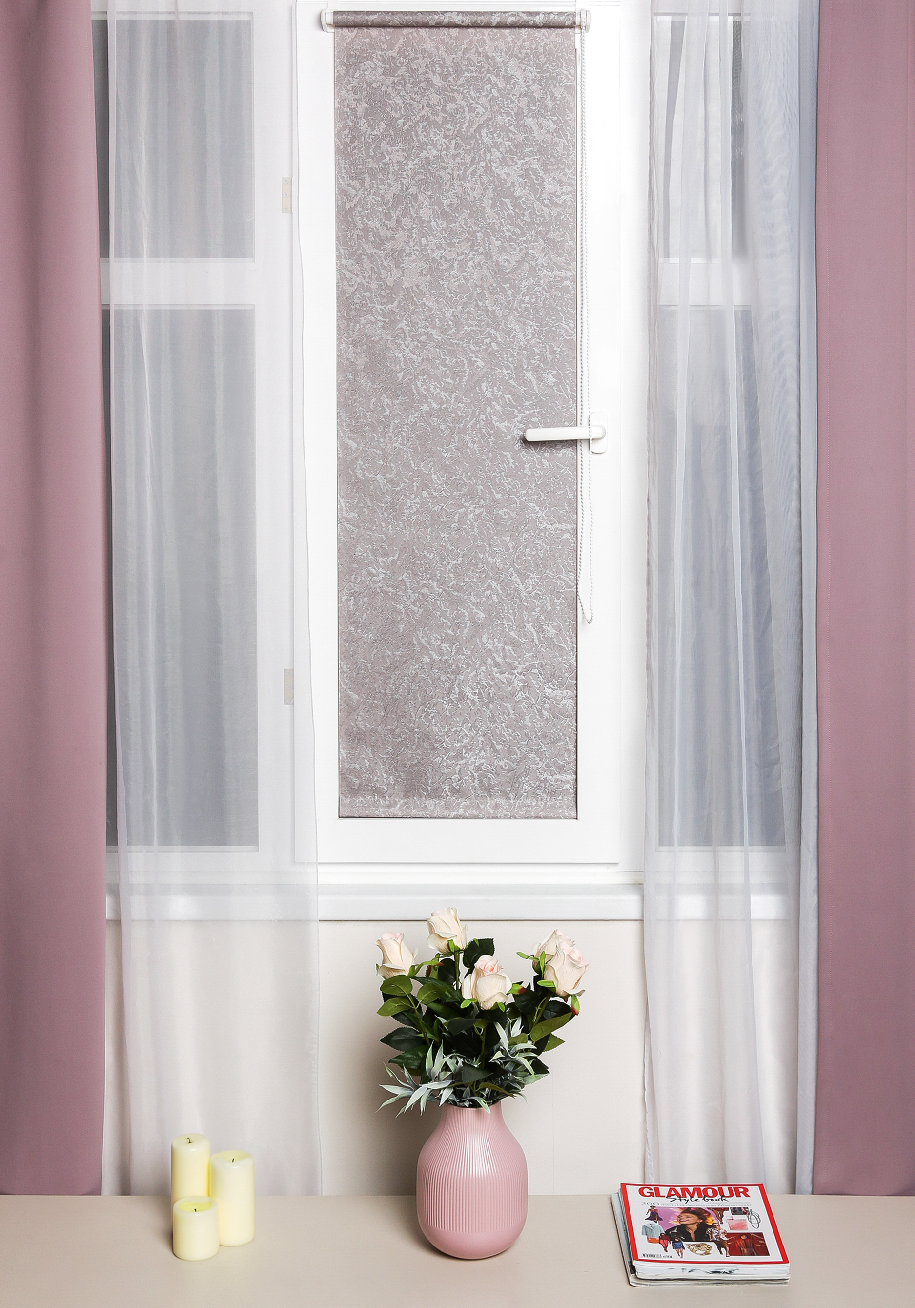 Рулонная штора "Переливы", цвет серый, размер 42 - фото 1