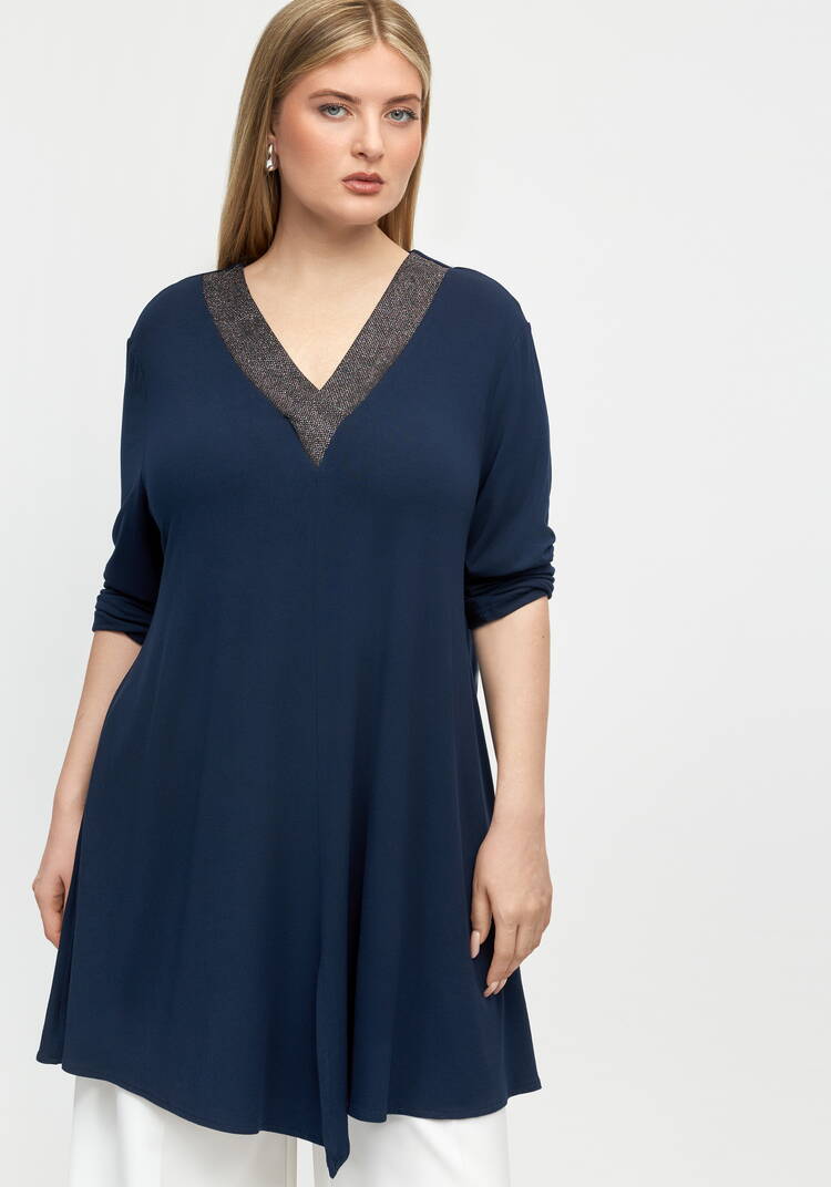 Туника свободного силуэта с втачным рукавом шир.  750, рис. 1