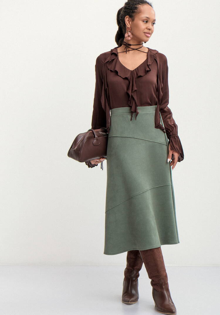 Юбка с конструктивными отстрочками шир.  750, рис. 7