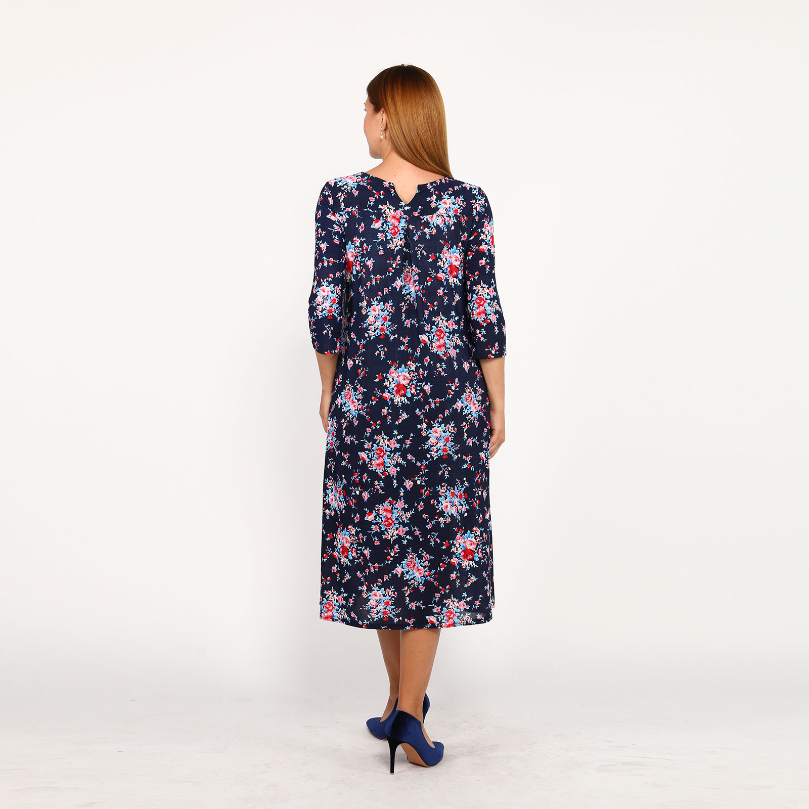 Платье с цветами расклешенного кроя Bianka Modeno, размер 48 - фото 4