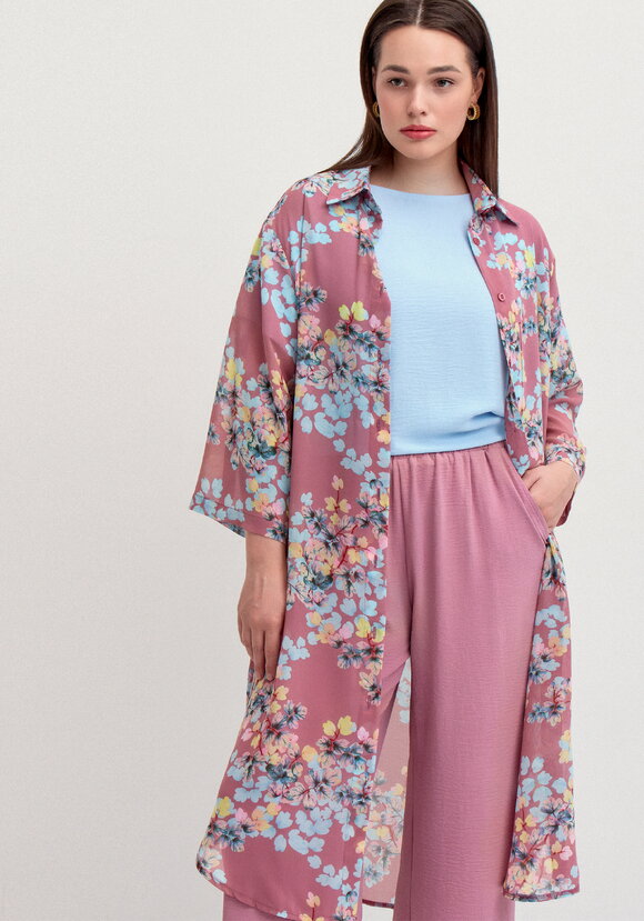 Рубашка с флористическим принтом шир.  580, рис. 9