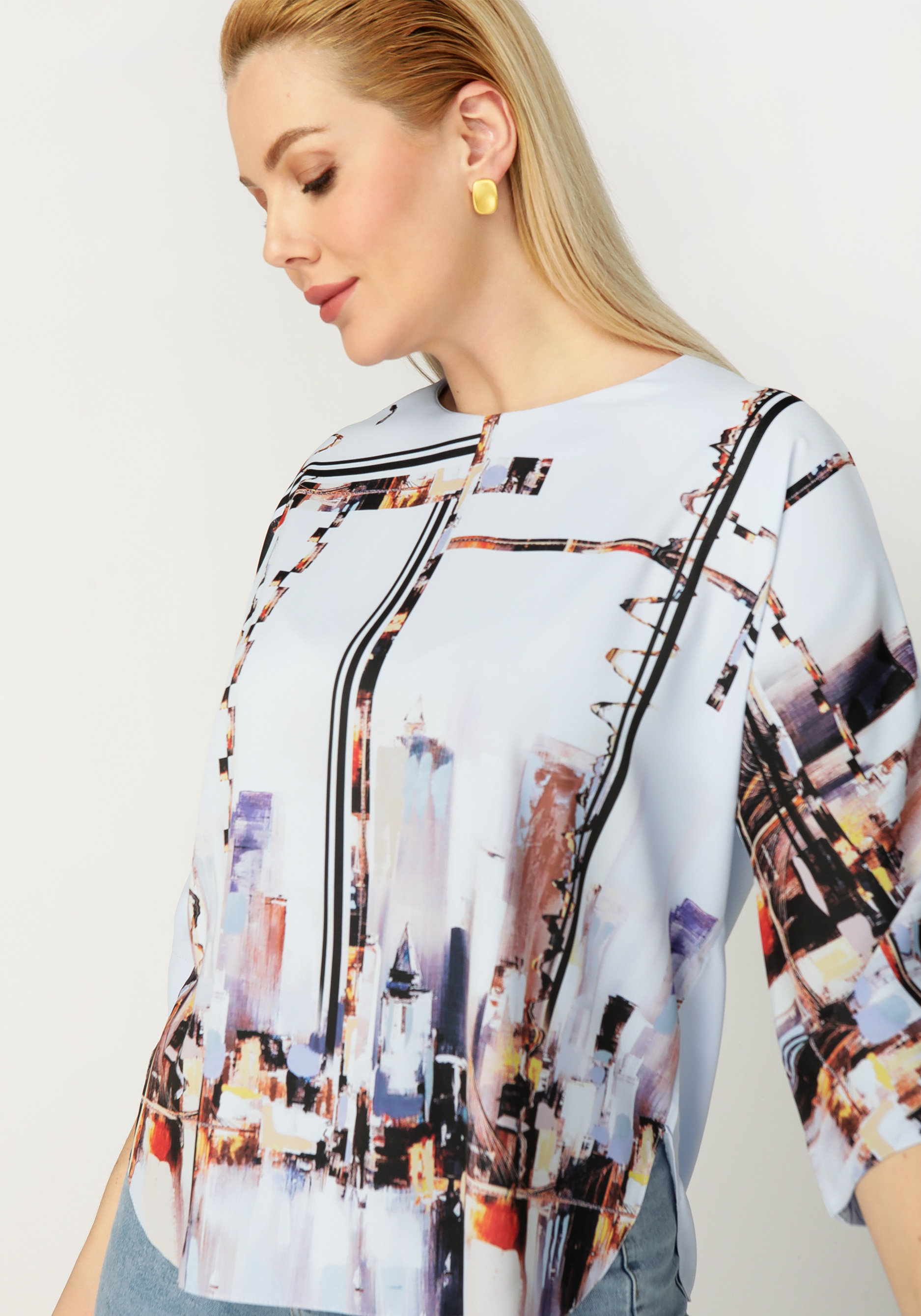 Блуза с принтом "Амелия", цвет белый, размер 56 - фото 9