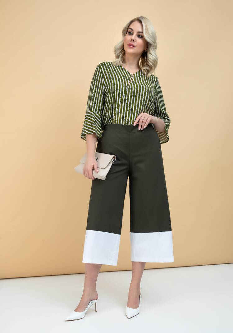 Кюлоты с контрастным кантом шир.  750, рис. 16