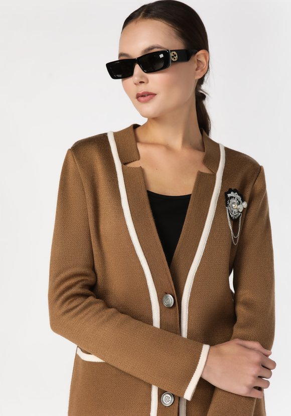 Жакет женский с контрастным кантом шир.  580, рис. 12