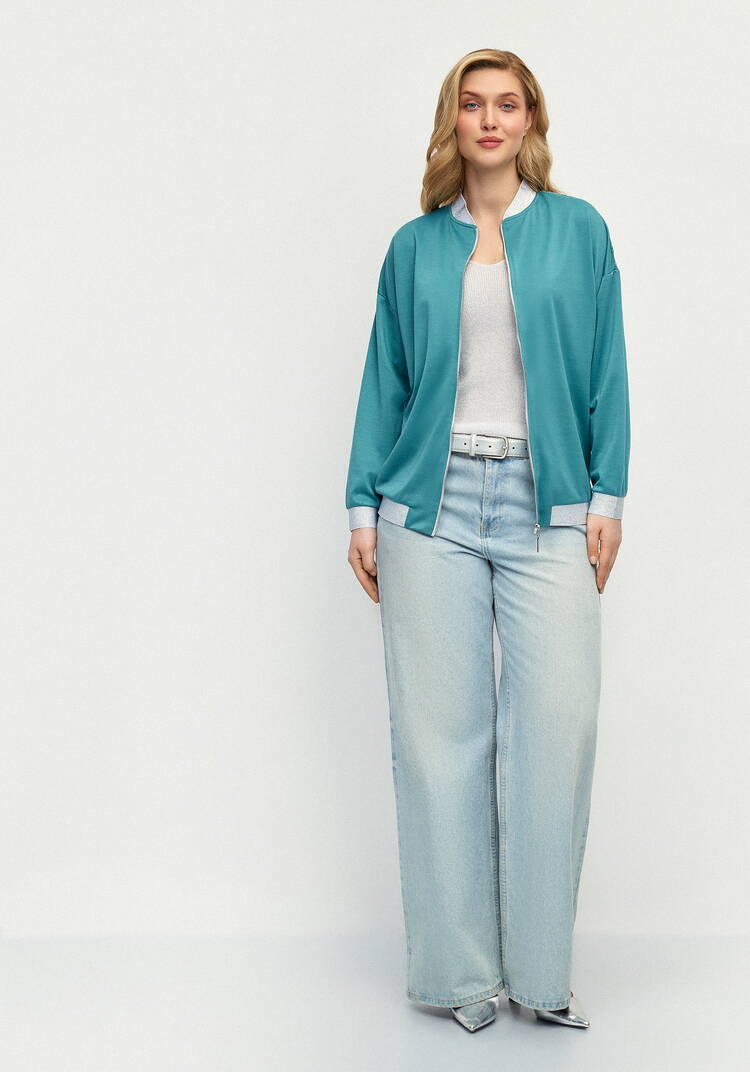 Бомбер трикотажный с ажурной спинкой шир.  750, рис. 39