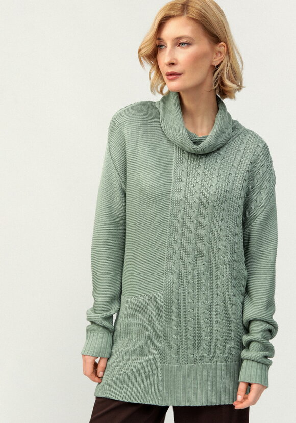 Удлиненный джемпер с косами шир.  580, рис. 4