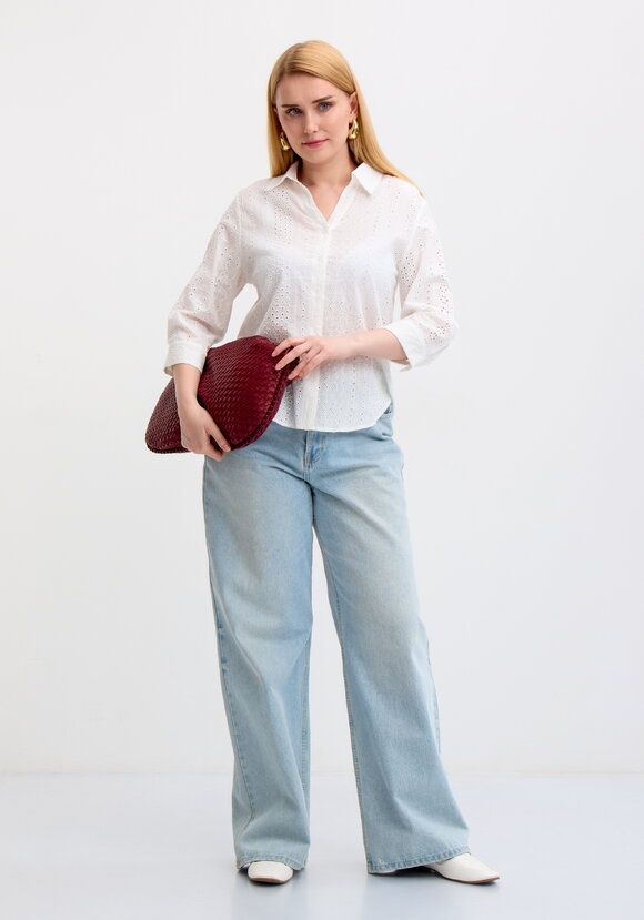 Блуза из шитья с рукавом 3/4 шир.  580, рис. 2