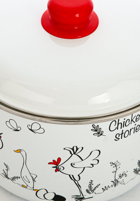 Кастрюля эмалированная Куриные истории шир.  580, рис. 17