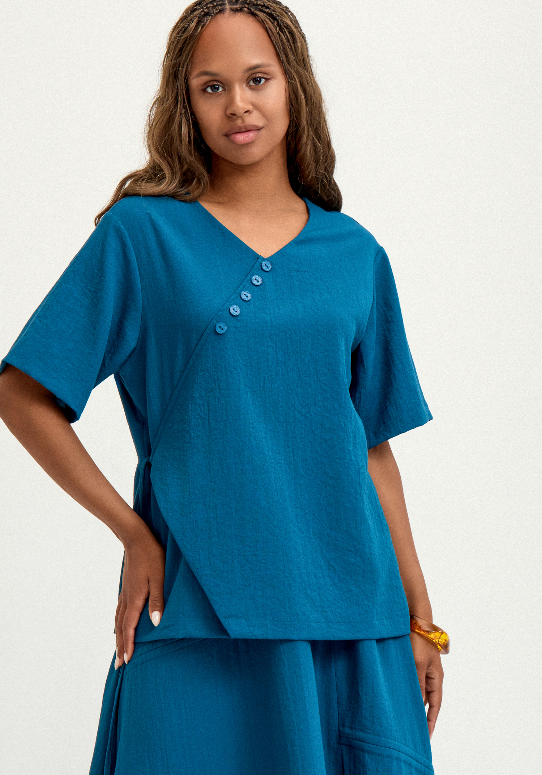 

Блуза свободного кроя, Синий