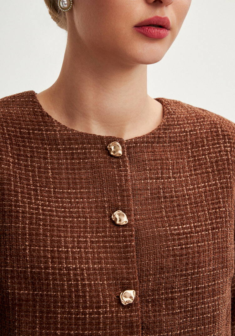 Жакет на подкладе из твида шир.  750, рис. 12