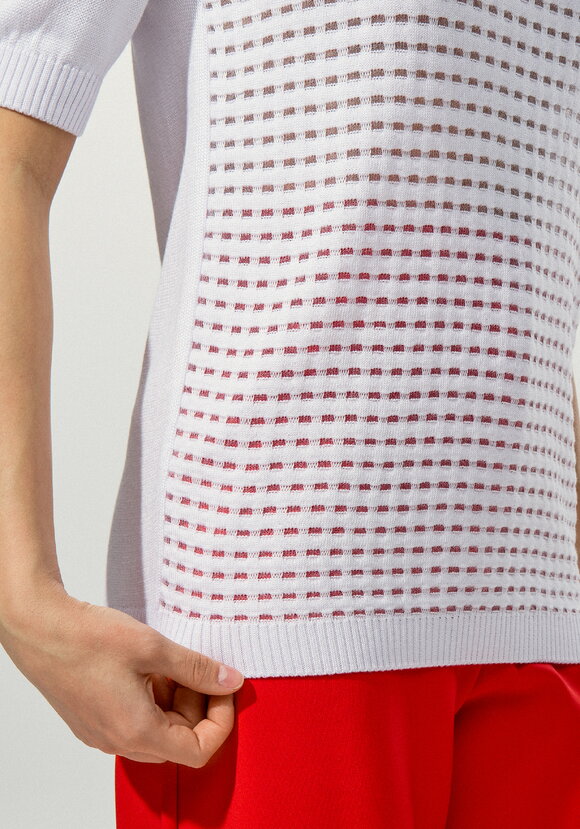 Джемпер с передней полочкой ажурной вязки шир.  580, рис. 6