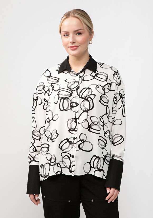 Блуза комбинированная со спущенным рукавом шир.  580, рис. 4