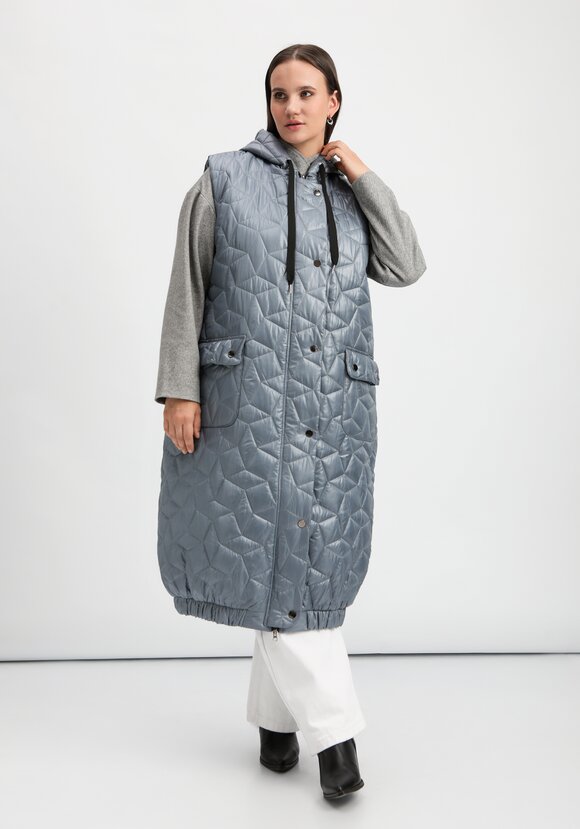 Жилет оверсайз удлинённый с капюшоном шир.  580, рис. 10