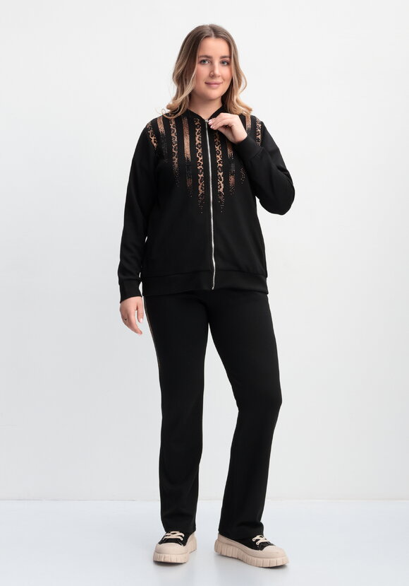 Костюм со стразами (бомбер и брюки) шир.  580, рис. 1