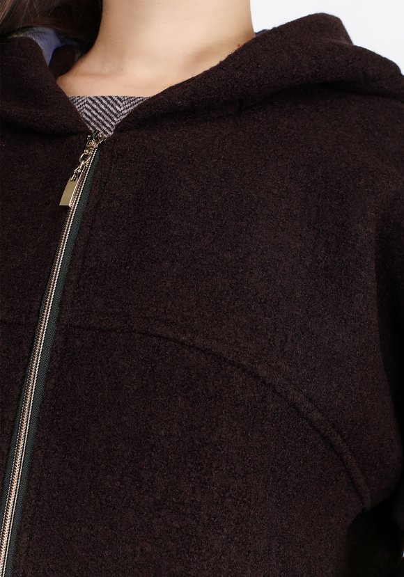 Пальто шерстяное с капюшоном шир.  580, рис. 4
