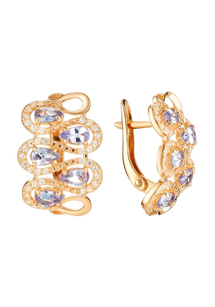 Серьги серебряные Дворцовая роскошь шир.  750, рис. 2