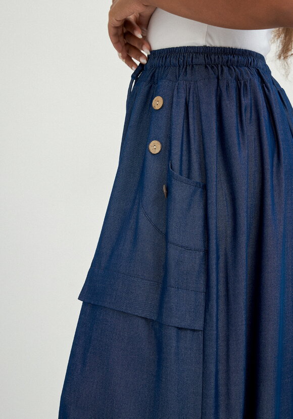 Юбка оригинального кроя с декором из пуговиц шир.  580, рис. 14