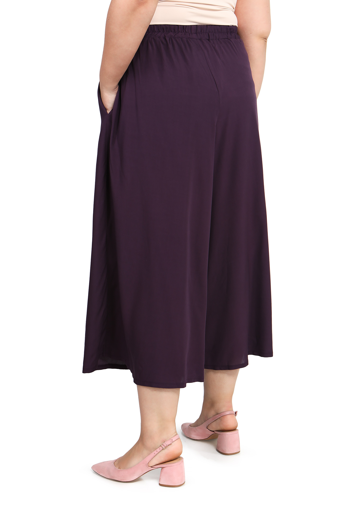Брюки-кюлоты "Модная леди" Bianka Modeno, размер 54, цвет баклажановый - фото 4