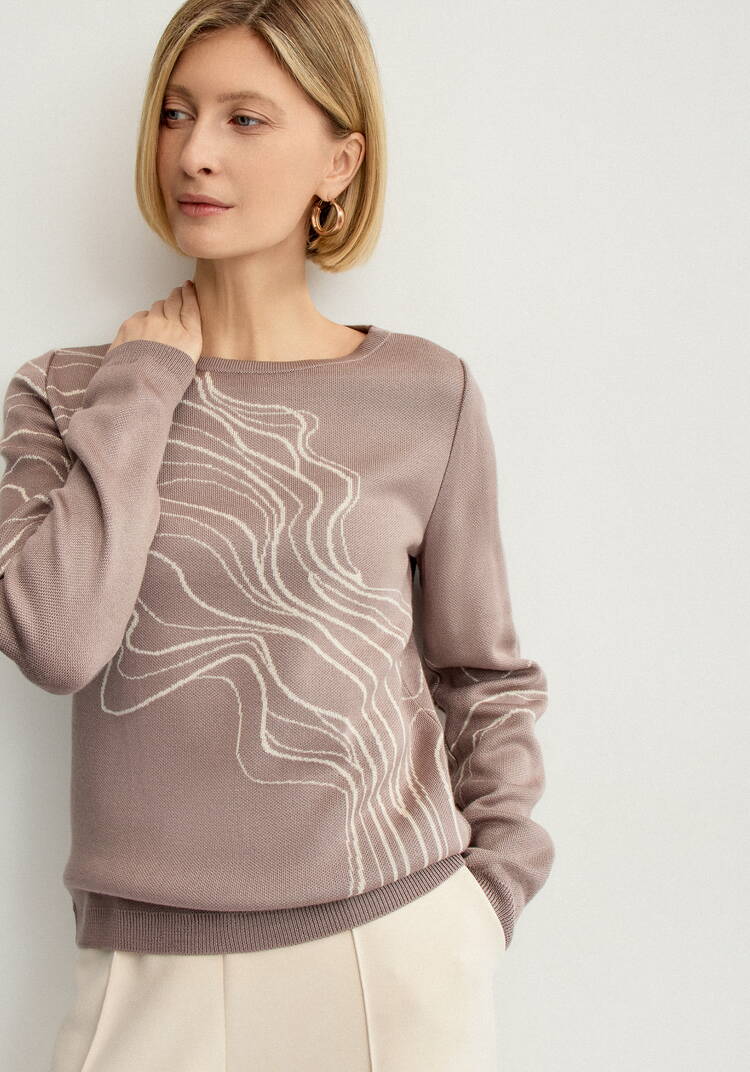 Джемпер с абстрактным рисунком Волны шир.  750, рис. 25