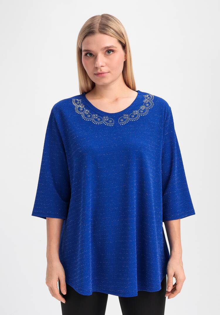 Туника с люрексом и декором из страз шир.  750, рис. 10