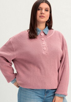 Джемпер со стойкой на пуговицах
