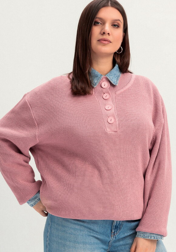 Джемпер со стойкой на пуговицах шир.  580, рис. 1