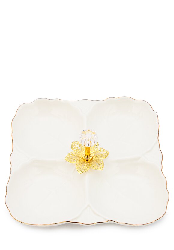 Менажница из фарфора Золотой цветок шир.  580, рис. 8