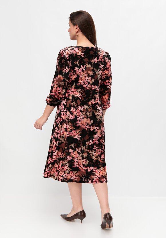 Платье из бархата с цветочным принтом шир.  580, рис. 10