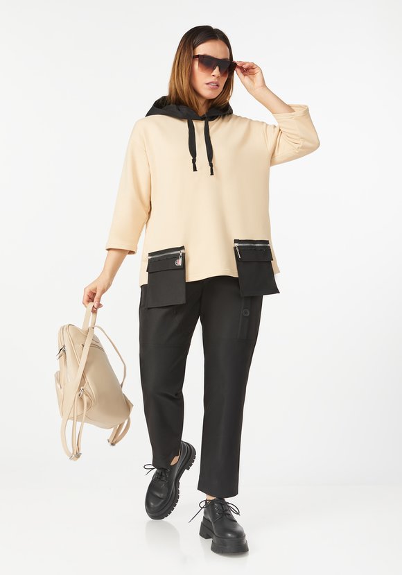 Брюки с декоративными пуговицами по бокам шир.  580, рис. 16