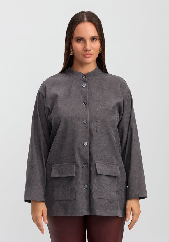 Рубашка оверсайз с воротником-стойкой шир.  580, рис. 20