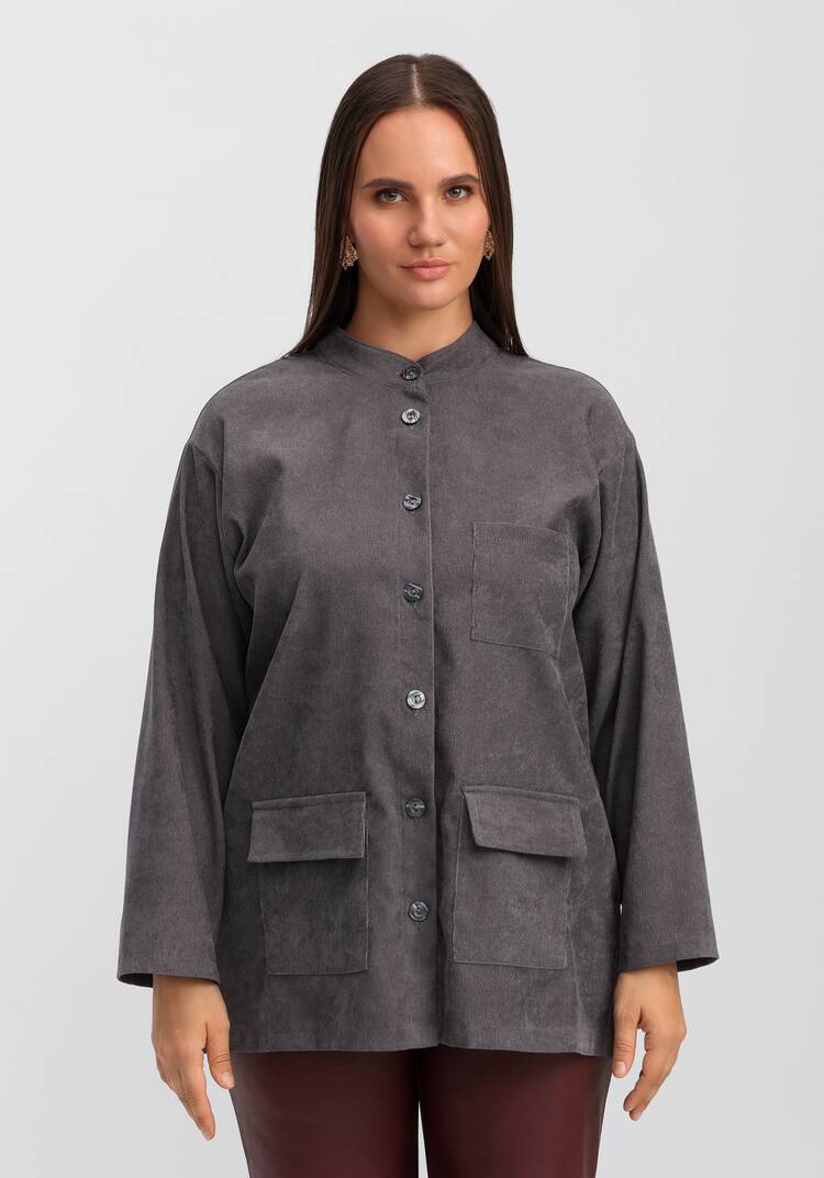 Рубашка оверсайз с воротником-стойкой шир.  750, рис. 20