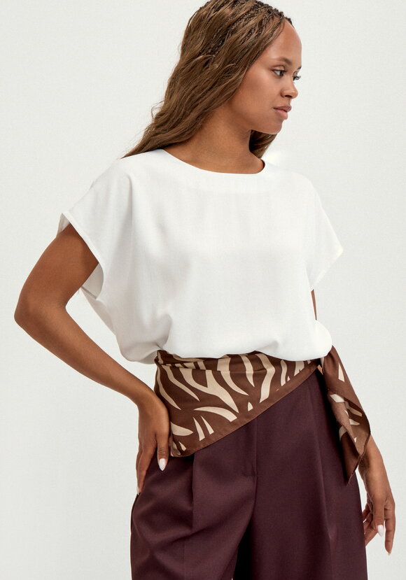 Блуза с коротким рукавом однотонная шир.  580, рис. 7