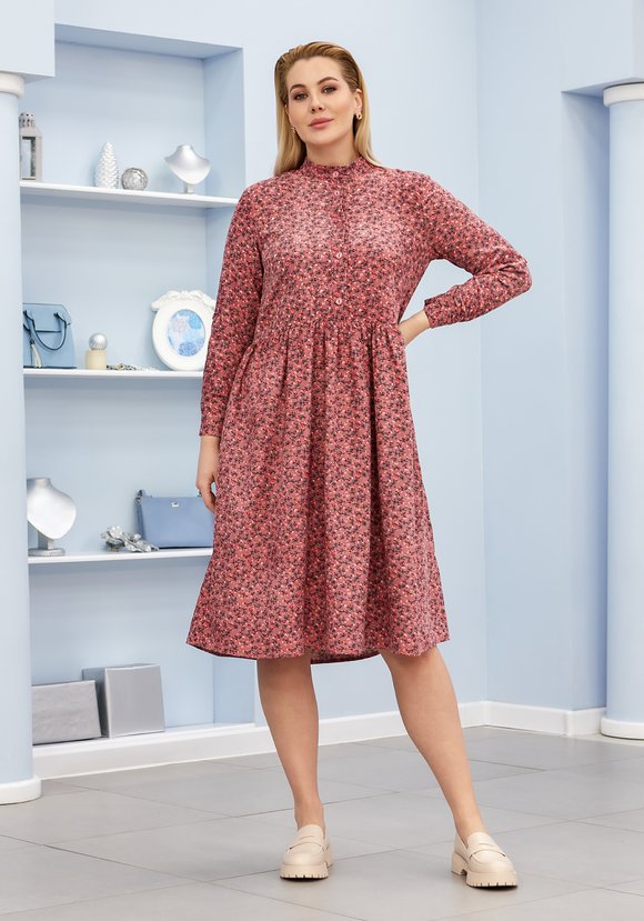 Платье свободного кроя со сборкой на талии шир.  580, рис. 22