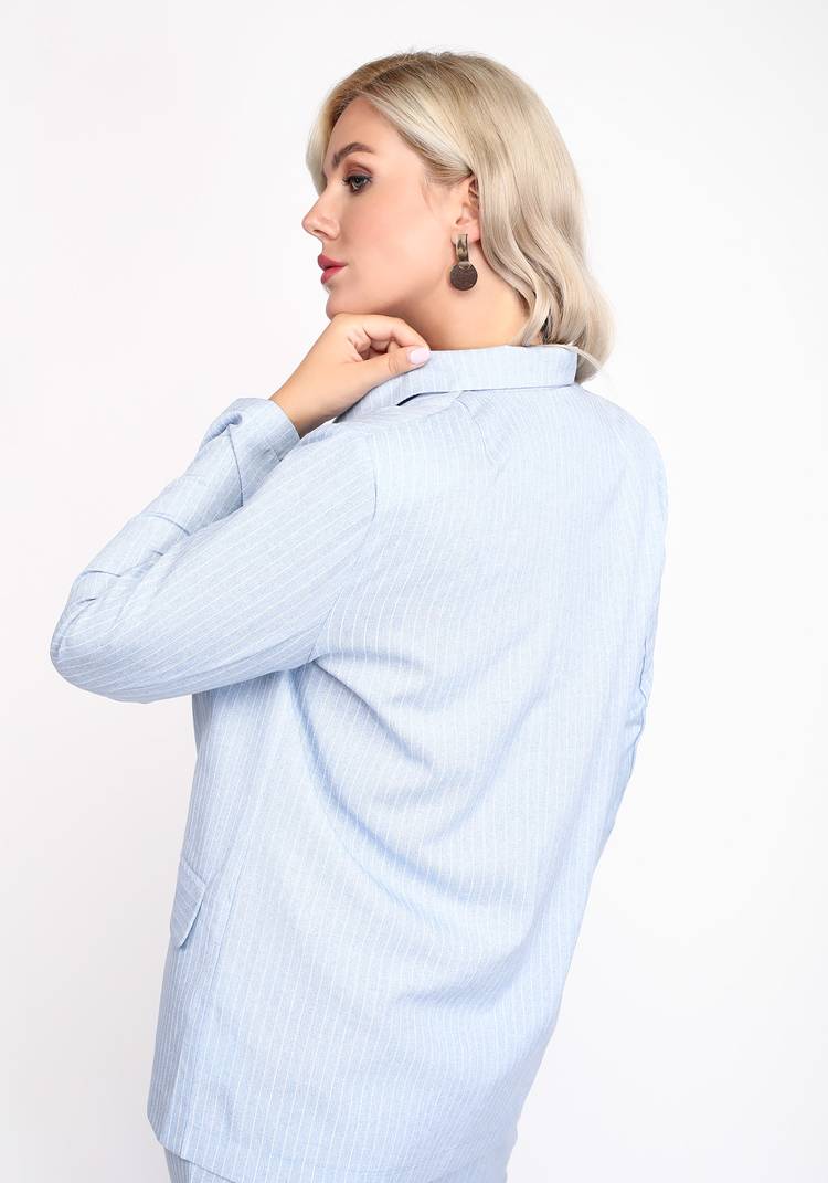 Жакет двубортный в полоску шир.  750, рис. 18