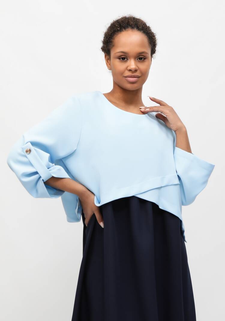 Платье с отрезной кокеткой по талии шир.  750, рис. 16