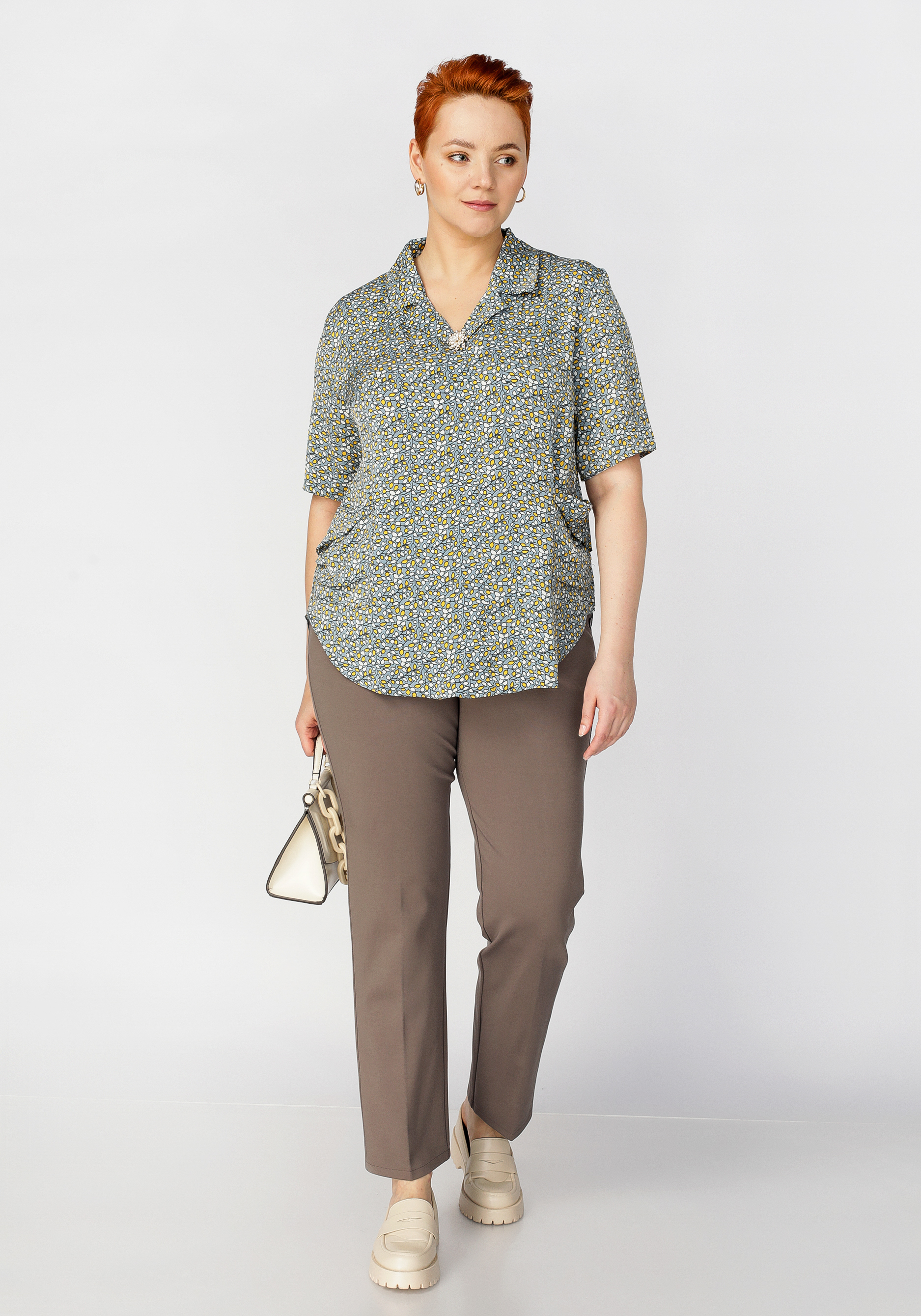 Блуза с цветочным принтом "Лейла", размер 54 - фото 6