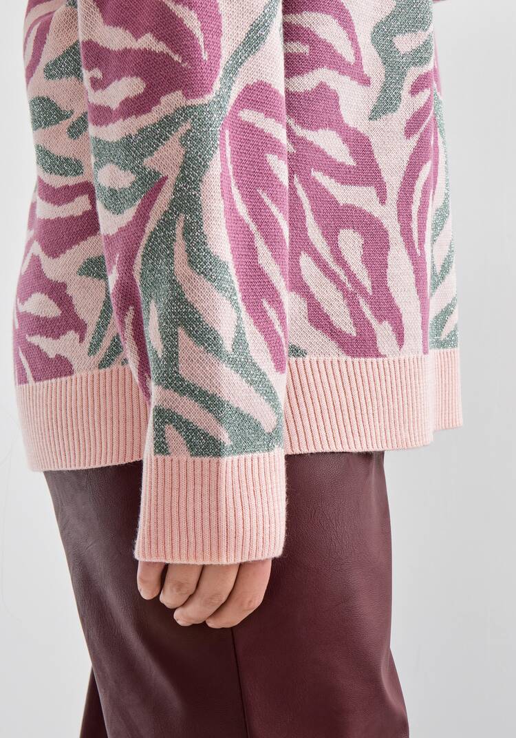 Джемпер с растительным принтом и манжетами шир.  750, рис. 8